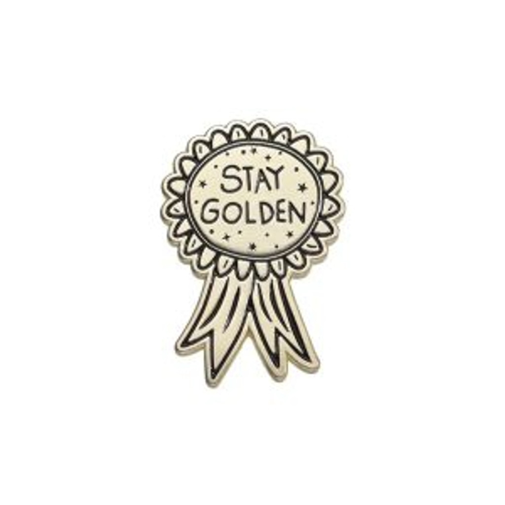 Stay Golden Ribbon Enamel Pin